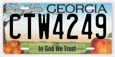 GA license plate CTW4249