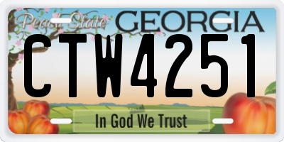 GA license plate CTW4251