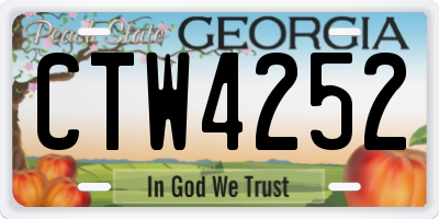 GA license plate CTW4252