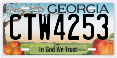 GA license plate CTW4253