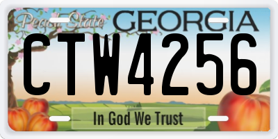 GA license plate CTW4256