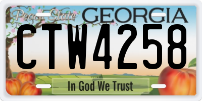 GA license plate CTW4258