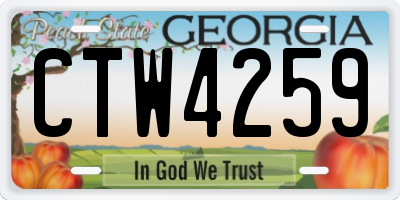 GA license plate CTW4259