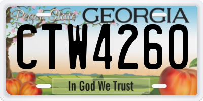 GA license plate CTW4260