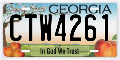 GA license plate CTW4261