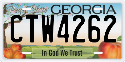 GA license plate CTW4262