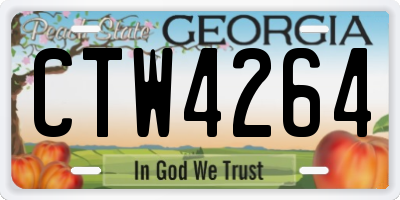 GA license plate CTW4264
