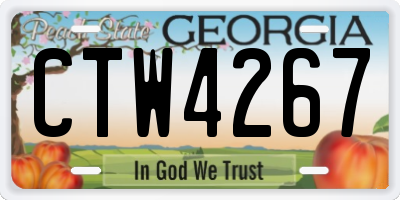 GA license plate CTW4267