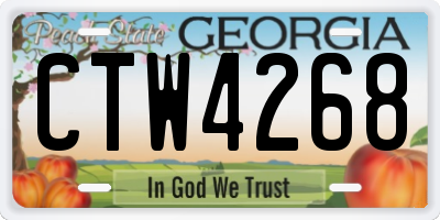 GA license plate CTW4268