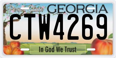 GA license plate CTW4269