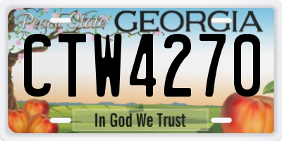 GA license plate CTW4270