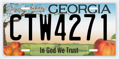 GA license plate CTW4271