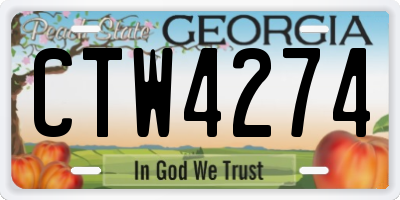 GA license plate CTW4274