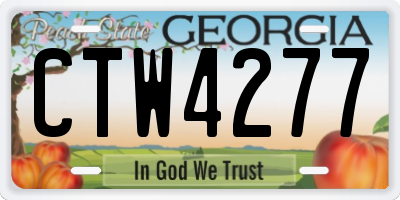 GA license plate CTW4277