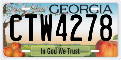 GA license plate CTW4278