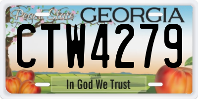 GA license plate CTW4279
