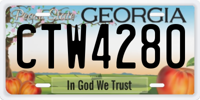 GA license plate CTW4280