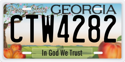 GA license plate CTW4282