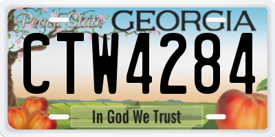 GA license plate CTW4284