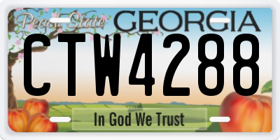 GA license plate CTW4288