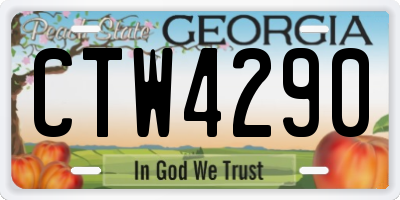 GA license plate CTW4290