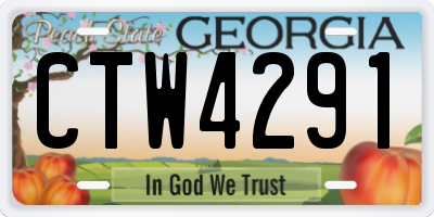 GA license plate CTW4291