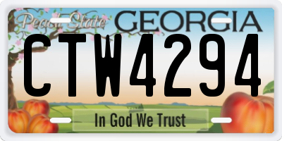 GA license plate CTW4294