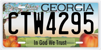GA license plate CTW4295