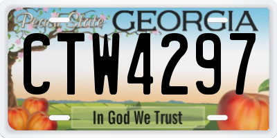 GA license plate CTW4297