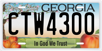 GA license plate CTW4300