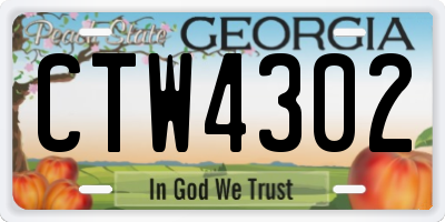GA license plate CTW4302