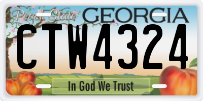 GA license plate CTW4324