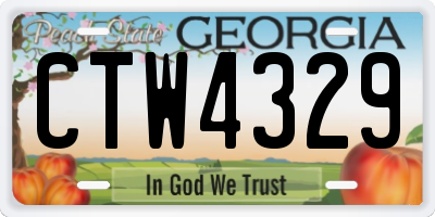 GA license plate CTW4329