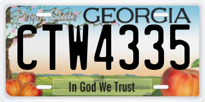 GA license plate CTW4335
