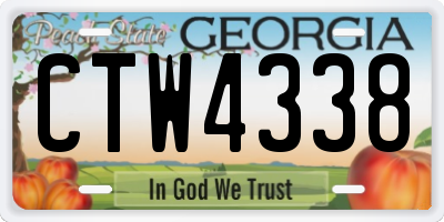GA license plate CTW4338