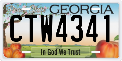 GA license plate CTW4341