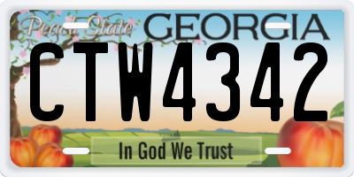 GA license plate CTW4342