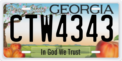 GA license plate CTW4343