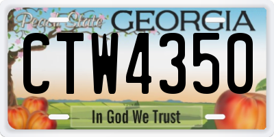 GA license plate CTW4350