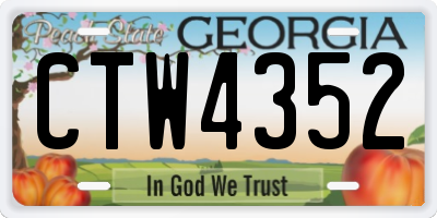 GA license plate CTW4352