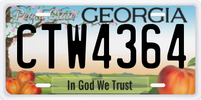 GA license plate CTW4364
