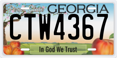 GA license plate CTW4367