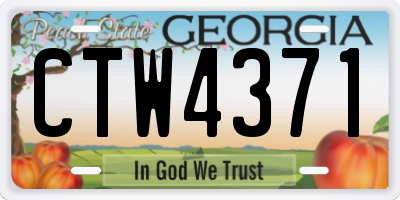 GA license plate CTW4371