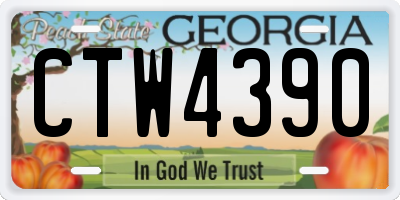 GA license plate CTW4390