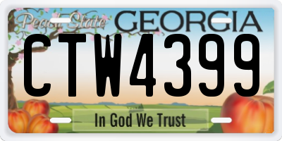 GA license plate CTW4399
