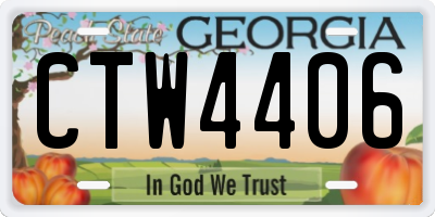 GA license plate CTW4406