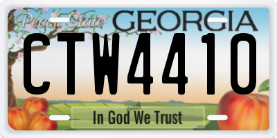 GA license plate CTW4410