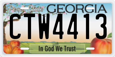 GA license plate CTW4413