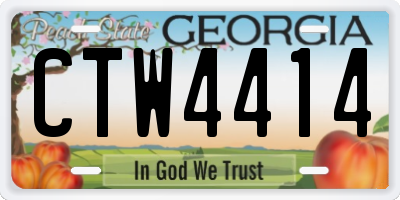 GA license plate CTW4414