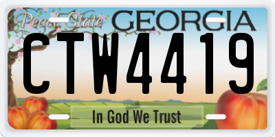 GA license plate CTW4419